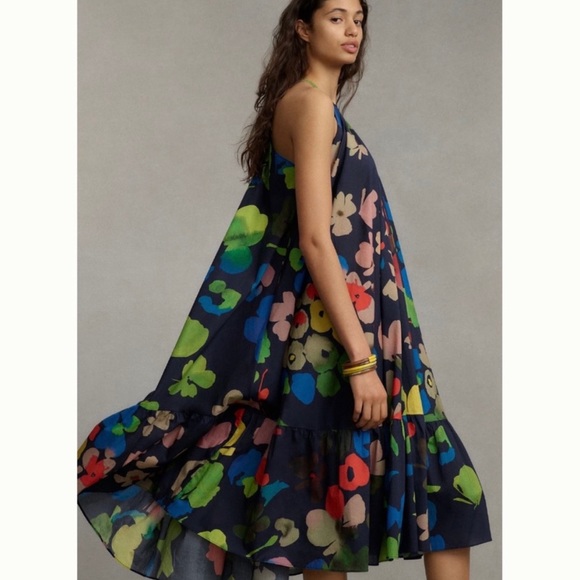 Anthropologie WHIT TWO Floral Halter MIDI Dress - Picture 3 of 15